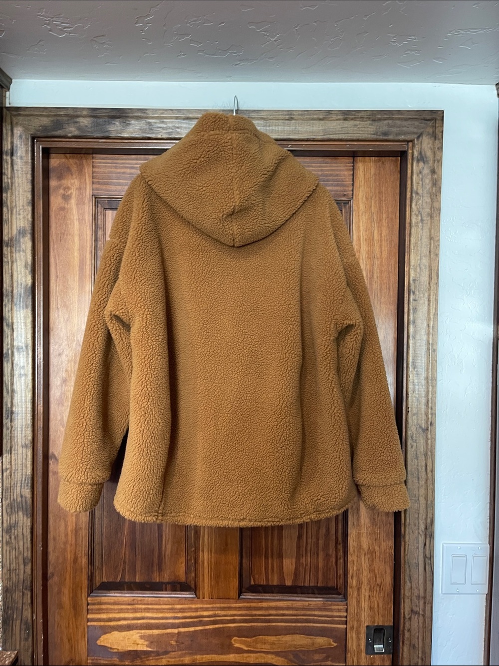 Fabletics Lotta Cozy Hooded Teddy Jacket in Camel XL - Picture 6 of 6